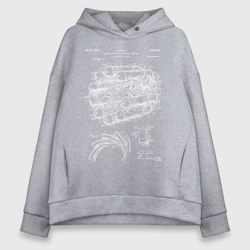 Женское худи Oversize хлопок Patent aircraft