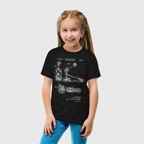 Детская футболка хлопок Patent drum, цвет черный - фото 5