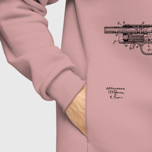 Мужское худи Oversize хлопок Пистолет, цвет пыльно-розовый - фото 8