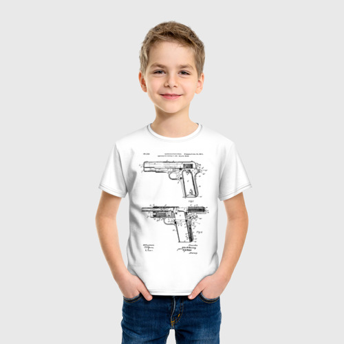 Детская футболка хлопок Пистолет, цвет белый - фото 3