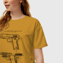 Женская футболка хлопок Oversize Пистолет - фото 2