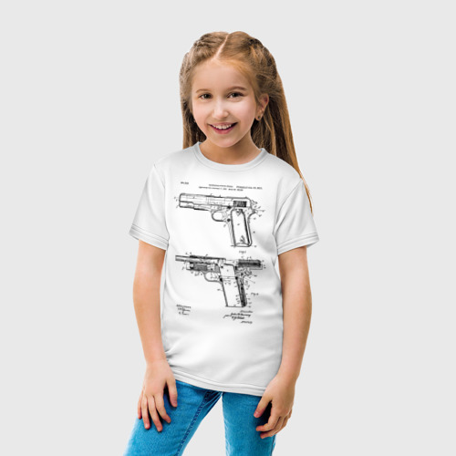 Детская футболка хлопок Пистолет, цвет белый - фото 5