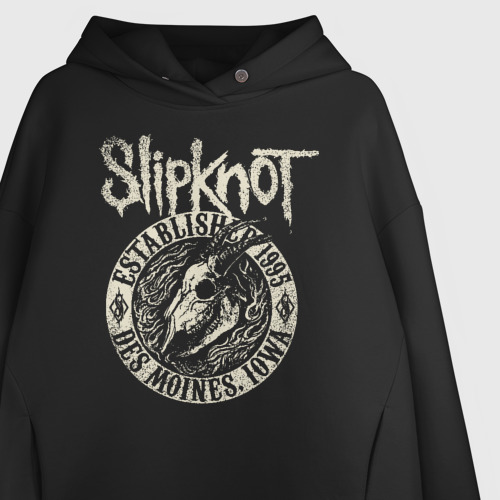 Женское худи Oversize хлопок Slipknot, цвет черный - фото 3