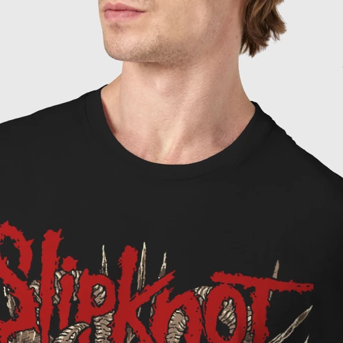 Мужская футболка хлопок с принтом Slipknot, фото #4