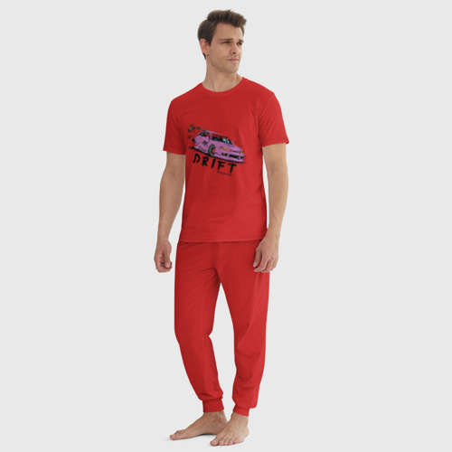Мужская пижама хлопок Silvia Drift, цвет красный - фото 5