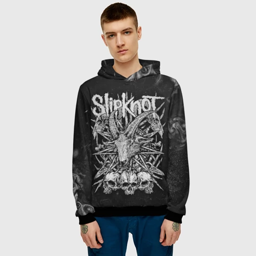 Мужская толстовка 3D с принтом Slipknot, фото на моделе #1