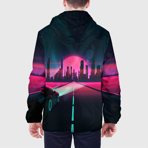 Мужская куртка 3D Неоновый город, цвет 3D печать - фото 5