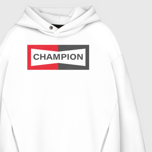 Мужское худи Oversize хлопок Однажды в Голливуде Champion, цвет белый - фото 4