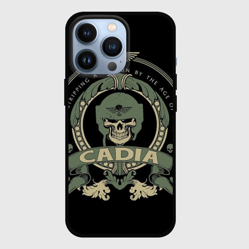 Чехол для iPhone 13 Pro с принтом Вархаммер — Cadia skull, вид спереди №1