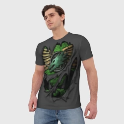 Мужская футболка 3D Доспехи Саламандр Warhammer - фото 2