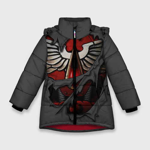 Зимняя куртка для девочек 3D Доспехи Кровавых Ангелов, цвет красный
