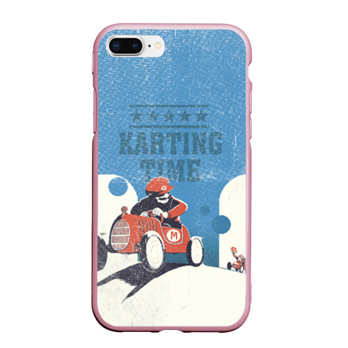Чехол для iPhone 7Plus/8 Plus матовый Karting time, цвет розовый