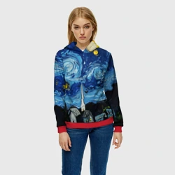 Женская толстовка 3D Звёздная ночь Вангог - фото 2