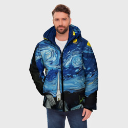 Мужская зимняя куртка 3D Звёздная ночь Вангог - фото 2