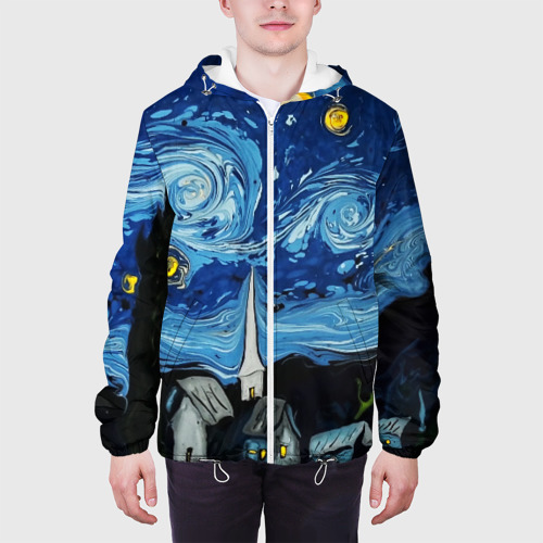 Мужская куртка 3D Звёздная ночь Вангог, цвет 3D печать - фото 4