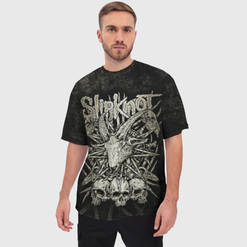 Мужская футболка oversize 3D Slipknot, цвет 3D печать - фото 3