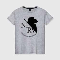 Женская футболка хлопок Evangelion nerv 4