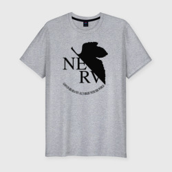 Мужская футболка хлопок Slim EVANGELION (NERV 4)