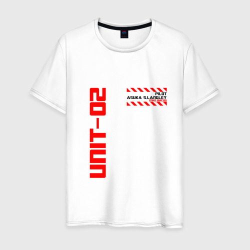 Мужская футболка хлопок EVANGELION (UNIT - 02), цвет белый