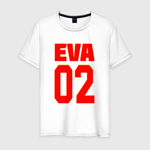 Мужская футболка хлопок EVANGELION (EVA 02), цвет белый