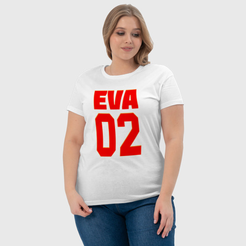 Женская футболка хлопок EVANGELION (EVA 02), цвет белый - фото 6