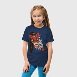 Детская футболка хлопок Девушка в маске кошки - фото 2