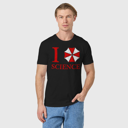Мужская футболка хлопок Люблю науку, цвет черный - фото 3