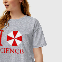 Женская футболка хлопок Oversize Люблю науку - фото 2