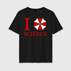 Женская футболка хлопок Oversize Люблю науку