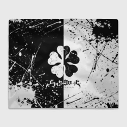 Плед 3D Черный Клевер половина фон запачкана