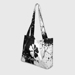 Пляжная сумка 3D Черный Клевер половина фон запачкана - фото 2