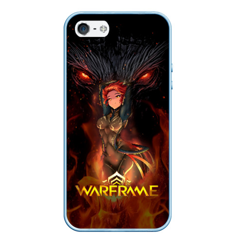 Чехол для iPhone 5/5S матовый Warframe anime girl, цвет голубой