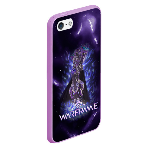 Чехол для iPhone 5/5S матовый Warframe game  logo, цвет сиреневый - фото 3