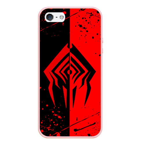 Чехол для iPhone 5/5S матовый Warframe red Stalker, цвет светло-розовый