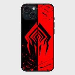 Чехол силиконовый для Apple iPhone 15 матовый Warframe red Stalker