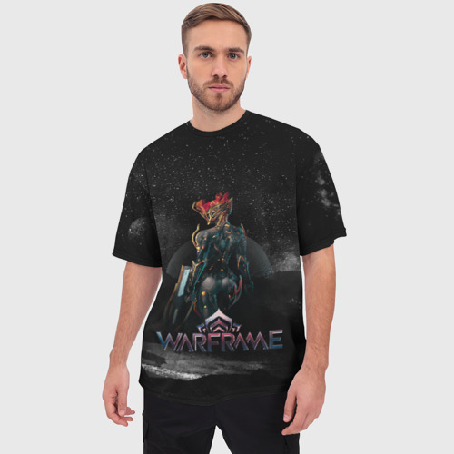 Мужская футболка oversize 3D Warframe  game logo, цвет 3D печать - фото 3