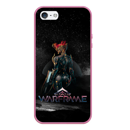 Чехол для iPhone 5/5S матовый Warframe  game logo, цвет малиновый
