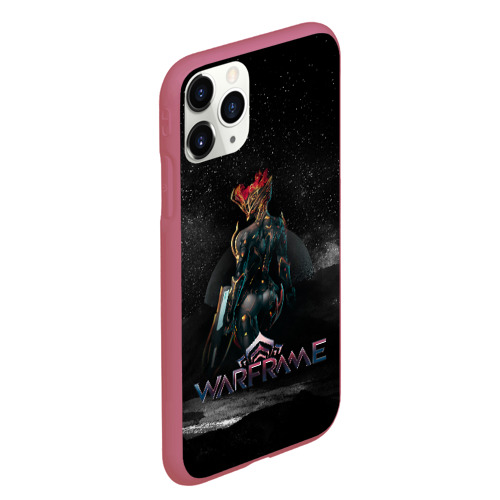 Чехол для iPhone 11 Pro Max матовый Warframe  game logo, цвет малиновый - фото 3