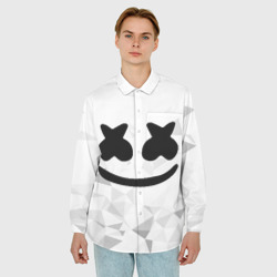 Мужская рубашка oversize 3D Marshmello капюшон - фото 2