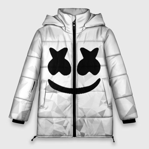 Женская зимняя куртка Oversize Marshmello капюшон, цвет черный