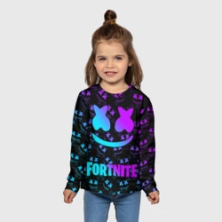 Детский лонгслив 3D Fortnite x Marshmello neon - фото 2