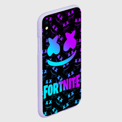 Чехол для iPhone XS Max матовый Fortnite x Marshmello neon - фото 2