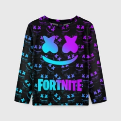 Детский лонгслив 3D Fortnite x Marshmello neon