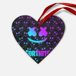 Деревянная игрушка Сердце Fortnite x Marshmello neon
