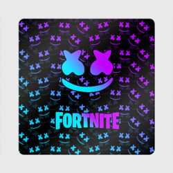 Магнит виниловый Квадрат Fortnite x Marshmello neon