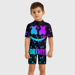 Детский купальный костюм 3D Fortnite x Marshmello neon - фото 2