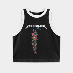 Женская укороченная майка-топ хлопок Life is Metallica