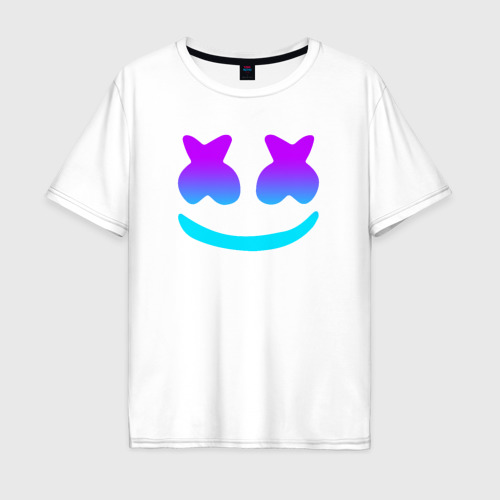 Мужская футболка хлопок Oversize Marshmello, цвет белый