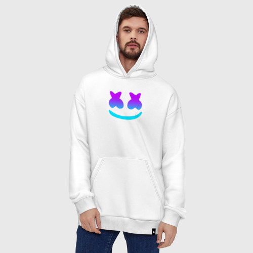 Худи SuperOversize хлопок Marshmello, цвет белый - фото 5