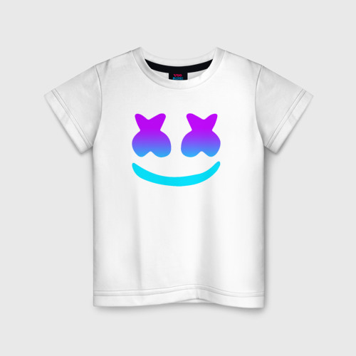 Детская футболка хлопок Marshmello, цвет белый
